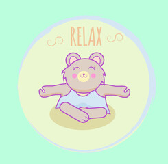 osito tierno relajado estado de animo