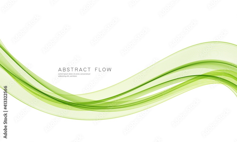 Poster Vector green color abstract wave design element