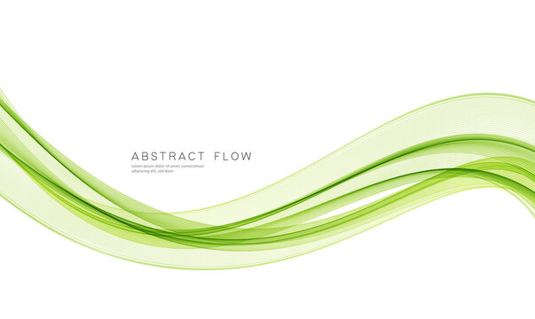 Vector green color abstract wave design element
