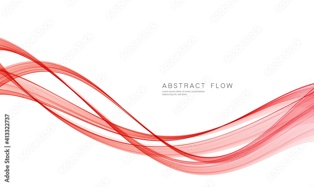 Aufkleber Red color abstract transparent wave design element