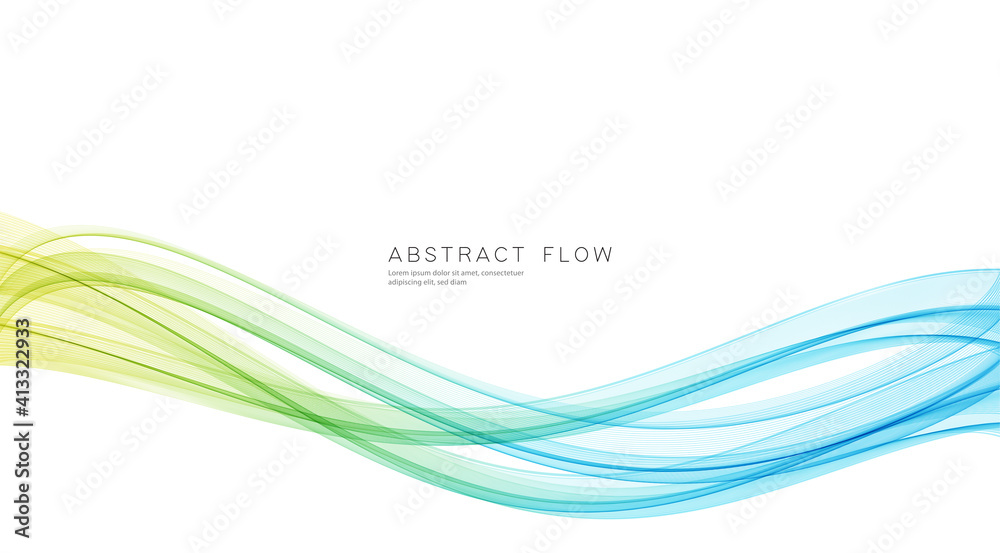 Poster Vector blue color abstract wave design element