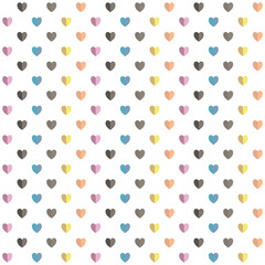 Sweet pastel seamless pattern design of two tone heart isolated on white background. Decorating for wrapping paper, wallpaper, fabric, backdrop and etc.
