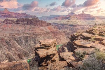 View of Colorado river from Plateau Point, Grand Canyon National Park, Arizona, Usa.