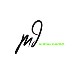 MD Initial Isolated Logo for Identity