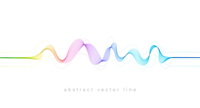 Abstract flowing wavy lines. Colorful dynamic wave. Vector design element for concept of music, party, technology, modern.