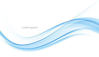 Vector blue color abstract wave design element