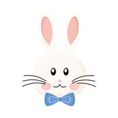 cute easter rabbit with bowtie head character vector illustration design
