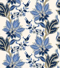 Fotobehang Stijlen patronen Ethnic seamless pattern with Indian ornament. Vector.  © Yumeee