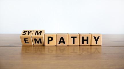 From empathy to sympathy. Turned cubes and changed the word 'empathy' to 'sympathy'. Beautiful...