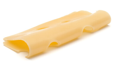  one Cheese slice isolated on white background