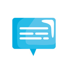 Fototapeta premium blue speech bubble social media icon vector illustration design