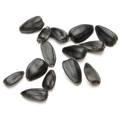 Sunflower seeds  isolated on white background close up
