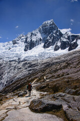 Trekking to Punta Union pass on the Santa Cruz trek, Cordillera Blanca, Ancash, Peru