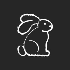 Cruelty free chalk white icon on black background. Creation of cosmetics without testing on animals. Manifestation of humanity. Animal rights movement. Isolated vector chalkboard illustration