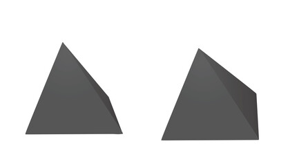 Two angles of grey pyramid. vector