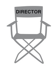 Grey director's  chair. vector illustration