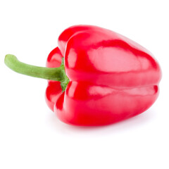 one sweet bell pepper isolated on white background cutout