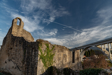 Isernia, Molise, ruins of the Celestial Convent of S. Spirito. View.