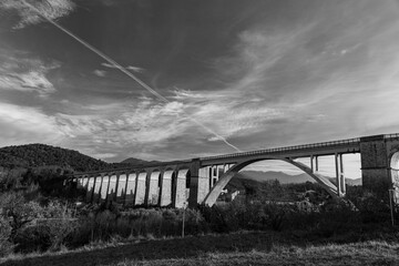 Isernia, Molise, Italy.  Santo Spirito railway bridge. View