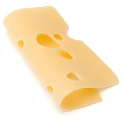  one Cheese slice isolated on white background