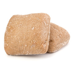 Ciabatta bread isolated on white background cut out.