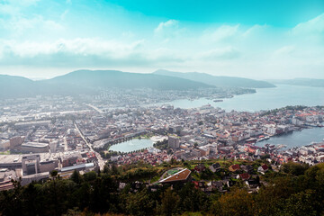 Bergen city from a bird's eye view