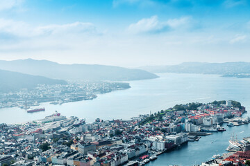 Bergen city from a bird's eye view