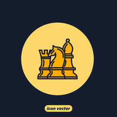 Chess icon. Chess Strategy symbol template for graphic and web design collection logo vector illustration