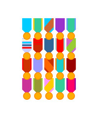 Orders and medals set. honor vector illustration