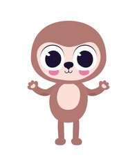Fototapeta premium cute sloth on a white background