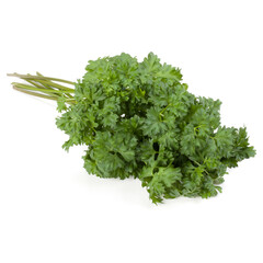 parsley leaves bunch isolated on white background cutout