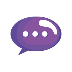 purple speech bubble social media icon vector illustration design