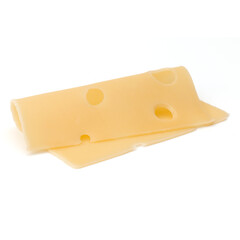  one Cheese slice isolated on white background