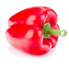 one sweet bell pepper isolated on white background cutout