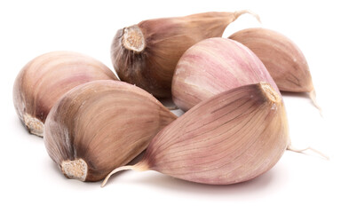 garlic cloves isolated on white background cutout