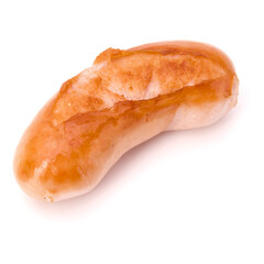 One Roasted sausage isolated on white background cutout