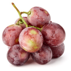 Red grape berry bunch isolated on white background cutout