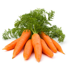 Carrot vegetable with leaves isolated on white background cutout - 413339931