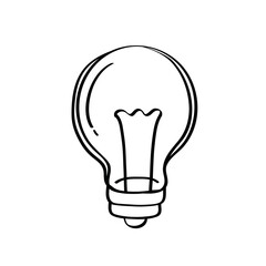 bulb light idea doodle style icon vector illustration design