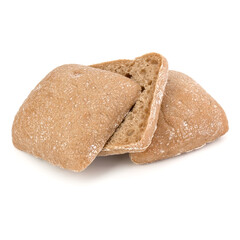 sliced Ciabatta bread isolated on white background cut out