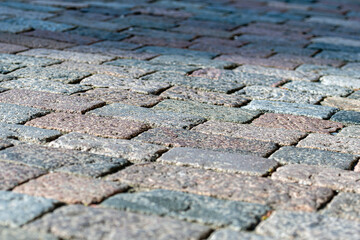 stone pavement texture, granite cobblestoned pavement background