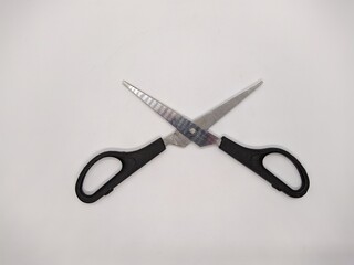 scissor. one scissor on a white background top view