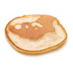 One pancake isolated on white background cutout.