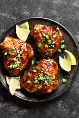 Sweet and spicy honey grilled chicken thighs