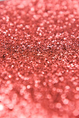 Background of abstract red glitter lights. defocused