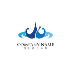 Droplet water creative simple vector logo design template