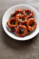 Bacon wrapped onion rings
