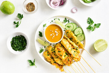 Chicken satay with peanut sauce