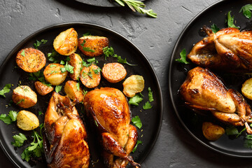 Tasty grilled quails