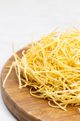 Homemade traditional pasta for soup